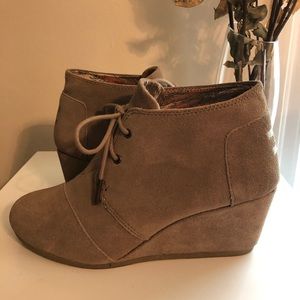 TOMS Desert Taupe Suede Booties